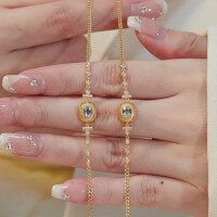 wholesale New S925 sterling silver full-body retro INS French-style luxury bracelet, versatile and stylish for everyday wear-BS0113-Gold>925 Silver