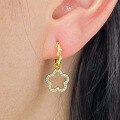 wholesale 925 Sterling Silver Micro-Paved Zircon Flower Hoop Earrings with Clasp, Fashionable, Fresh, and Sweet Small Luxe Style Hollow-Out Ear Jewelry-0-3