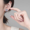 S925 Sterling Silver Moissanite Sunflower Stud Earrings, Elegant and Versatile-0-2