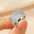 Metal Material Wide Round Diamond Ring Personalized Band Fashion Accessory Light Luxury Commuter Versatile Jewelry Wholesale Direct-0-0