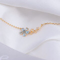wholesale 925 Sterling Silver Topaz Flower Pendant Necklace, Summer New Fresh Style, Wholesale-0-1