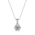 wholesale S925 Sterling Silver Fashion Pendant Necklace, Light Luxury High-End Sense, Blooming Pendant, Internet-Famous Hot-Selling Moissanite Necklace Jewelry-0-5
