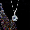 Metal Pendant Necklace for Women, Moissanite-Inspired, Full Diamond Choker, Fashion Versatile Wholesale-0-1