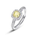 wholesale S925 Sterling Silver Euro American New Fashion Personalized Ice-Cut Yellow High-Carbon Diamond Ring for Women Cross-Border Exclusive-0-5