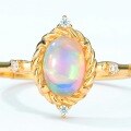 wholesale 925 Sterling Silver New Korean Light Luxury Minimalist Geometry Opal Ring for Women Wholesale from Manufacturer-0-2