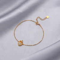 wholesale S925 Sterling Silver New Fashion Crown Silver Jewelry Korean Style Heart-shaped Fashion Hand Accessories Women Elegant Bracelet Wholesale-Bracelet 925 Silver