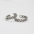wholesale S925 Sterling Silver Korean Version Fashionably Personalized Distressed Vintage Thai Silver Chain Open Ring-0-1