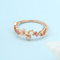 wholesale Rose gold new ins girly shell flower opal flower language ring Magic Card Sakura wing ring-0-2