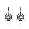 wholesale Designer-style natural garnet enamel earrings with a unique hoop design, 925 silver and colored gemstone earrings-0-6