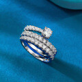 wholesale S925 Sterling Silver Zircon Snake Multi-Layer Spiral Twisting Ring Live-0-2