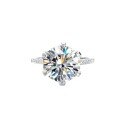 wholesale S925 Sterling Silver Six-Claw Moissanite Ring Women's Light Luxury European and American Cross-Border Luxury Proposal Ring Band Women's Jewelry-0-4