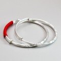 wholesale 999 Sterling Silver Rabbit Carrot Patterned Bracelet, Simple and Sweet Minimalist Jewelry, Push-Pull Design-0-3