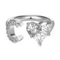 wholesale S925 Sterling Silver European and American Cross-Border Women's Ring with Personalized Letters, Heart, Zircon Inlaid, Adjustable Opening Silver Jewelry for Women-0-8