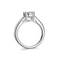 S925 Silver Moissanite Women's Ring, Luxury-Set Fancy Rectangular Cut, 2 Carats-0-0
