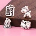 wholesale 3D Hard Silver Retro Abacus Pendant with "Immediate Wealth" and "Wish Fulfillment" Engraving, DIY Accessory-0-0