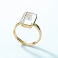 wholesale 10K gold-plated S925 silver new minimalist geometric white crystal ring INS style open ring for women-0-2