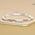 wholesale 999 Silver Blooming Peony Filigree Push-Pull Adjustable Bracelet for Women, Sweet Personality Simple Fashion Bangle-0-0