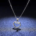 S925 Sterling Silver Forbidden City Longevity Locket Moissanite Necklace-0-1