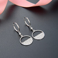 wholesale S925 Sterling Silver Women's Earrings, Small and Unique Design, Fashionable and Elegant Long Geometric Semi-Circular Hollow Ear Cuffs Ear Studs-Round Earrings>925 Silver
