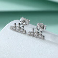 wholesale 925 Sterling Silver Princess Crown Ear Studs Women's Exquisite Versatile Personality Cloud Pure Silver Earrings Fashion Silver Earrings INS-0-1