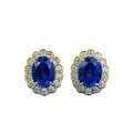wholesale S925 Sterling Silver Royal Blue 6*8mm Oval Egg-shaped Stud Earrings, Daily Fashion Style-0-4