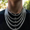S925 Silver Moissanite Single Row Tennis Chain in 3mm, 4mm, 5mm, 65mm-0-2
