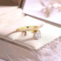 wholesale 925 Silver Teardrop Moissanite Extended Design Ring Unique Creative Popular Ring-0-2