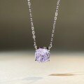S925 Silver Zhao Lusi Nose Stud Diamond Necklace, Four-Prong Mini Collarbone Chain-0-2