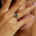 wholesale S925 Sterling Silver European and American Cross-Border Best-Seller Moss Ring with Moss Agate Stone, Unique and Elegant Style-0-1