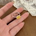 wholesale S925 Sterling Silver Adjustable Chalcedony Open Ring for Women, Korean Summer New Small-Breakthrough Style Versatile Elegant Ring-0-6