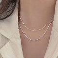 wholesale 925 Sterling Silver Woven Twist Plain Chain Necklace for Women, Korean New Style Versatile DIY Pendant Layering Collarbone Necklace-0-0