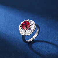 wholesale S925 Silver Ring with Red Ruby, Red Corundum, High Carbon Diamond, and Zircon for Women – A Stylish and Elegant Commuter Piece-Red>No. 6