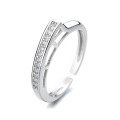 wholesale S925 Sterling Silver Korean Dongdaemun Ins Minimalist Geometric Hollow Openable Ring for Women-0-4