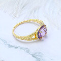 wholesale New Style S925 Silver Vintage Versatile Branch Ring with Natural Amethyst Stone for Women Wholesale-0-2