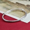 wholesale 9999 Silver Ancient Method Grass Script Heart Sutra Push-Pull Bracelet, Pure Silver, Simple Retro Ethnic National Style Frosted Bangle-0-2