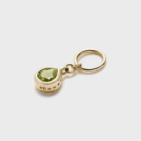 wholesale 9k Gold French Retro Geometric Minimalist Style Water Drop Peridot Pendant, Direct Wholesale from Yili Jewelry Factory-Peridot Pendant 9K