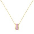 wholesale 925 Sterling Silver Hot-selling XHS Little Waist Necklace for Women, Japanese and Korean Style High-end Minimalist Small Pink Zircon Pendant Choker-0-6