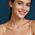 S925 Silver Icy Elegance Necklace with Moissanite and Freshwater Pearl-0-1