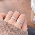wholesale S925 Sterling Silver "Palpitate with Delight" Couple's Rings, a Pair of Men's and Women's Heart Matching Bands, Light Luxury High-End Valentine's Day Gift-0-4