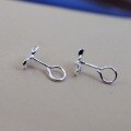 wholesale 990 Sterling Silver Lucky Four-Leaf Clover Stud Earrings for Women, Korean-style Pure Silver Student Minimalist Versatile Smooth Surface Silver Pin Earrings New Arrival-0-2