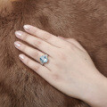 S925 Silver Pigeon Egg Topaz Ring, Sky Blue, Clearance Sale with Free Shipping-0-0