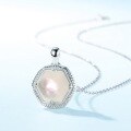 wholesale 925 Silver Metal Material Modern Vintage White Shell Pendant Necklace Minimalist Dainty Korean Japanese Style Light Luxury Double-sided Choker Chain Wholesale-0-3