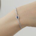 wholesale S925 Sterling Silver Evil Eye Bracelet for Women, Premium Blue Eye Design, Unique and Luxurious Style Accessory-0-1