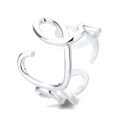 wholesale S925 Sterling Silver European and American Cross-Border Irregular Lines Minimalist InsDesign Ring-0-4