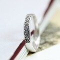 wholesale S925 Sterling Silver Small Floral Tail Ring Summer Pinky Pastoral Style Creative Student Gift Index Finger Unset Open Adjustable Ring for Women-0-2