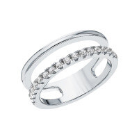 wholesale S925 Sterling Silver Plated Zircon Black Nano Ring Circle Ins Style Niche Hand Jewelry Wholesale-Zircon ring 18cm