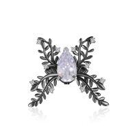 wholesale S925 Sterling Silver Black Zircon Agate Butterfly Ring with Unique Design for Women-Zircon Butterfly Ring  US Size 7