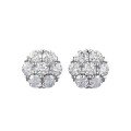 wholesale S925 Sterling Silver Full Pavé Moissanite Flower Earrings, Hot-selling European and American Hip-hop Style for Cross-border Live Streaming and Dropshipping-0-4