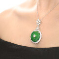 wholesale S925 Silver New Style Yuntong Jewelry Chrysoprase Pendant Necklace for Women, Anniversary Gift-0-2