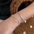 wholesale S925 Sterling Silver Korean Version Round Beaded Bracelet for Women, Small, Creative, Minimalist, Delicate, Trendy Hand Jewelry-0-3